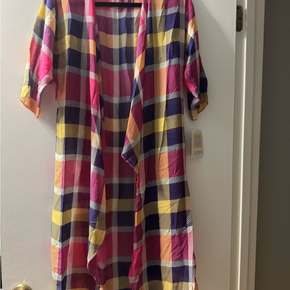 Colorful Plaid Lularoe Shirley Kimono